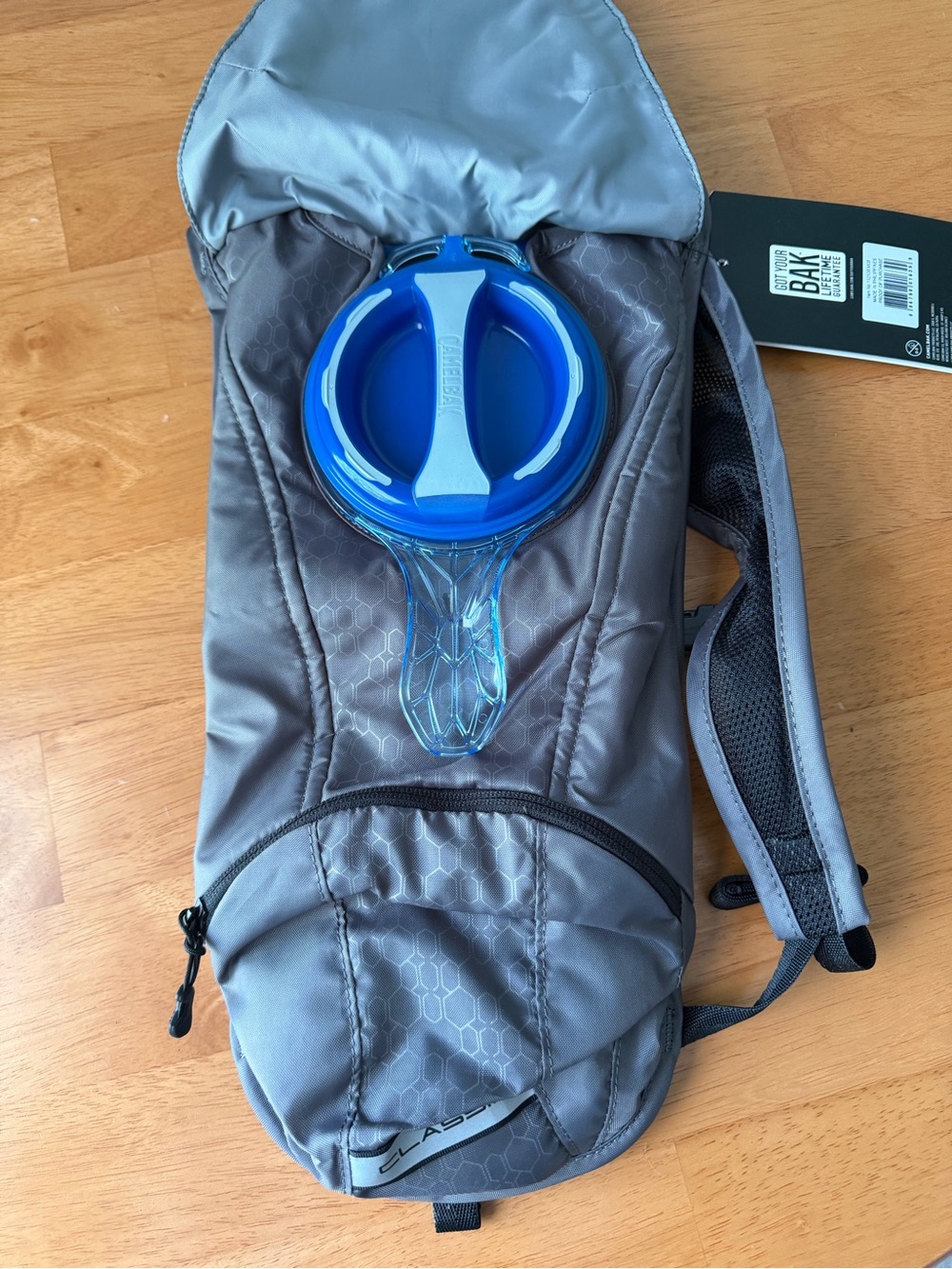 Camelbak Gray Hydration Backpack with Blue Tube - Picture 3 of 9